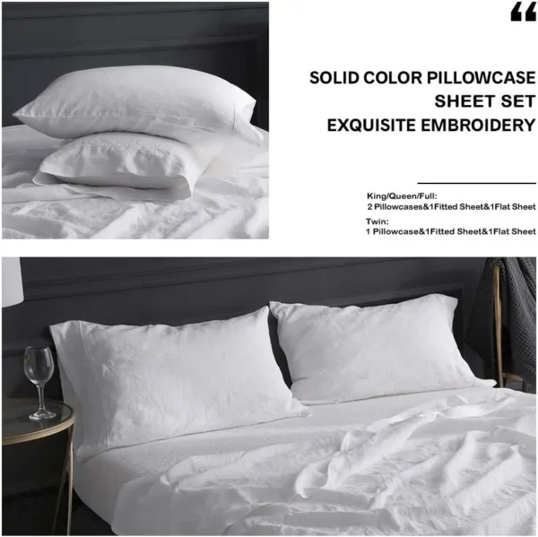 Simple & Opulence Eco friendly Linen Sheet Set offering year-round comfort and style