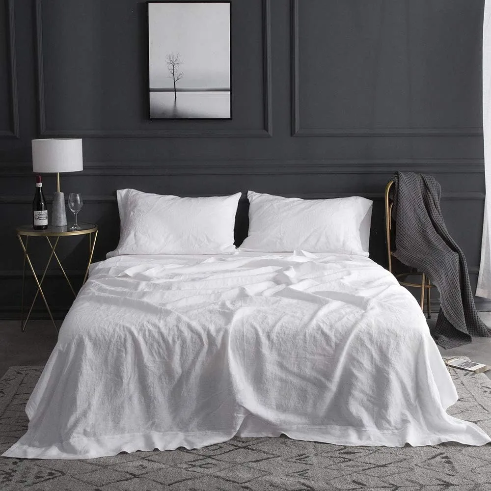 Simple&Opulence 100 Procent Washed Linen Sheet Set Eco-friendly linen - Savings With Style