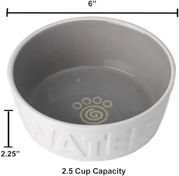 Dog Water Bowl Handmade 100 Ceramic Durable for cats and small to medium dogs by PetRageous 14014