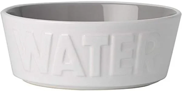 Dog Water Bowl Handmade 100 Ceramic Durable for cats and small to medium dogs by PetRageous 14014 Back to Basics Dishwasher and Microwave Safe 6-Inch Diameter 2.25-Inch Tall 2.5-Cup white