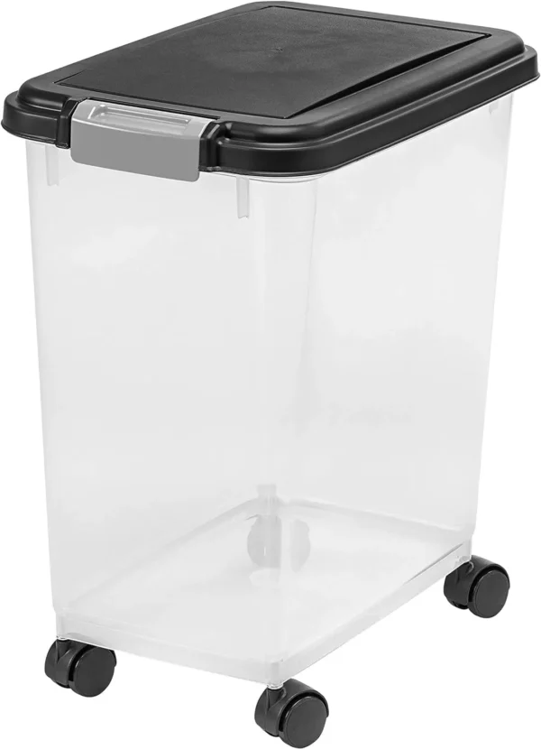 pet food storage container with attachable casters on wheels IRIS USA 25 Lbs - 33 Qt - SavingsWithStyle
